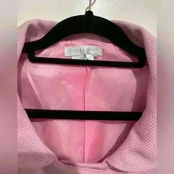 london Times Light Pink shimmer shiny Blazer with bug large buttons barbie - Picture 5 of 6